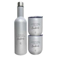 Charger l'image dans la galerie, Ensemble de bouteille à vin isolante et verres à vin en acier inoxydable