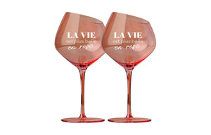 Duo verre à vin rose