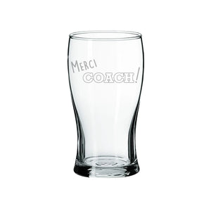 Verre gravé "Merci Coach" bière