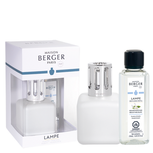 Coffre Lampe Berger Glaçon blanche + 250 ml (8,5 oz) Délicat musc blanc