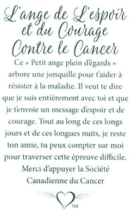 Épinglette "L'ange de l'espoir et du courage contre le cancer"