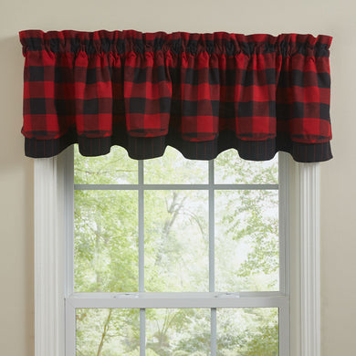 Buffalo Check Lined Layered Valance 16