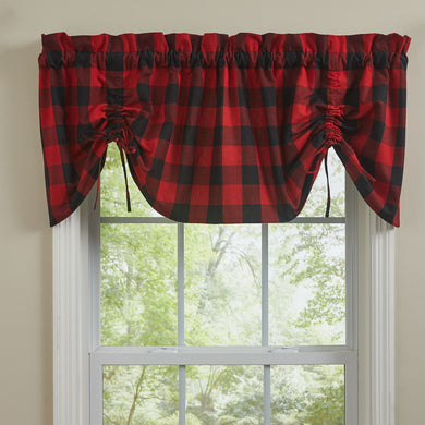 Buffalo Check Lined Farmhouse Valance