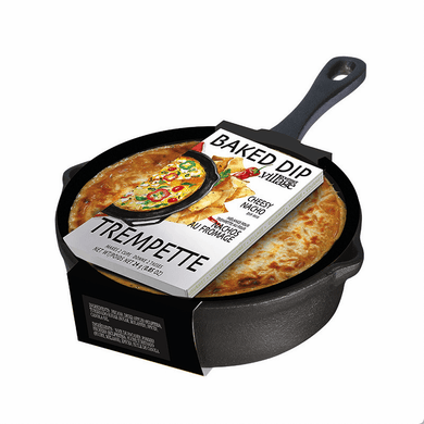 Cast iron skillet with Cheesy Nacho Dip mix
