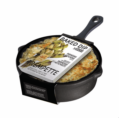 Cast iron skillet with Parmsesan & Artichoke Dip mix