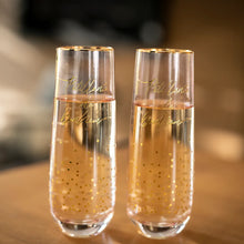 Charger l&#39;image dans la galerie, Duo bulles verres rose et or &#39;&#39;Champagne&#39;&#39;
