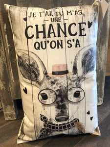 Coussin Barn ''Une chance qu’on s’a''
