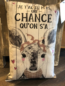 Coussin Barn ''Une chance qu’on s’a''